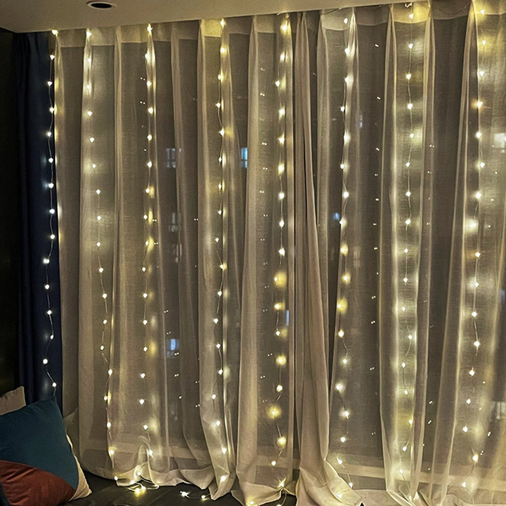 Led Fairy String Curtain Lights 8 Modes Remote USB Valentine's Day Decoration Home Festival New Year Lights with Remote Control Curtain Light String 8 Lighting Modes, Fairy Lights, Copper Wire Lights, Christmas Party, Wedding