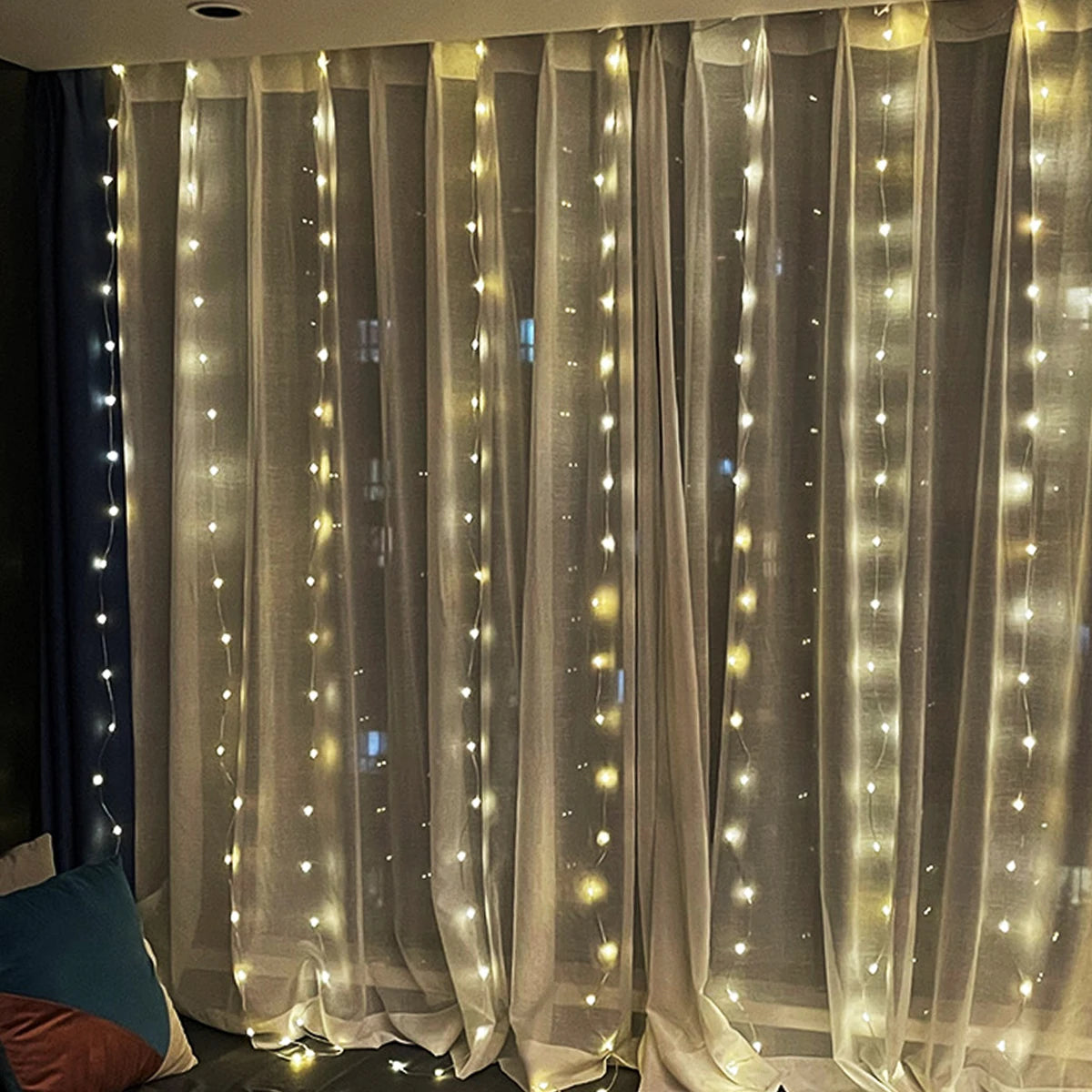 Led Fairy String Curtain Lights 8 Modes Remote USB Valentine's Day Decoration Home Festival New Year Lights with Remote Control Curtain Light String 8 Lighting Modes, Fairy Lights, Copper Wire Lights, Christmas Party, Wedding