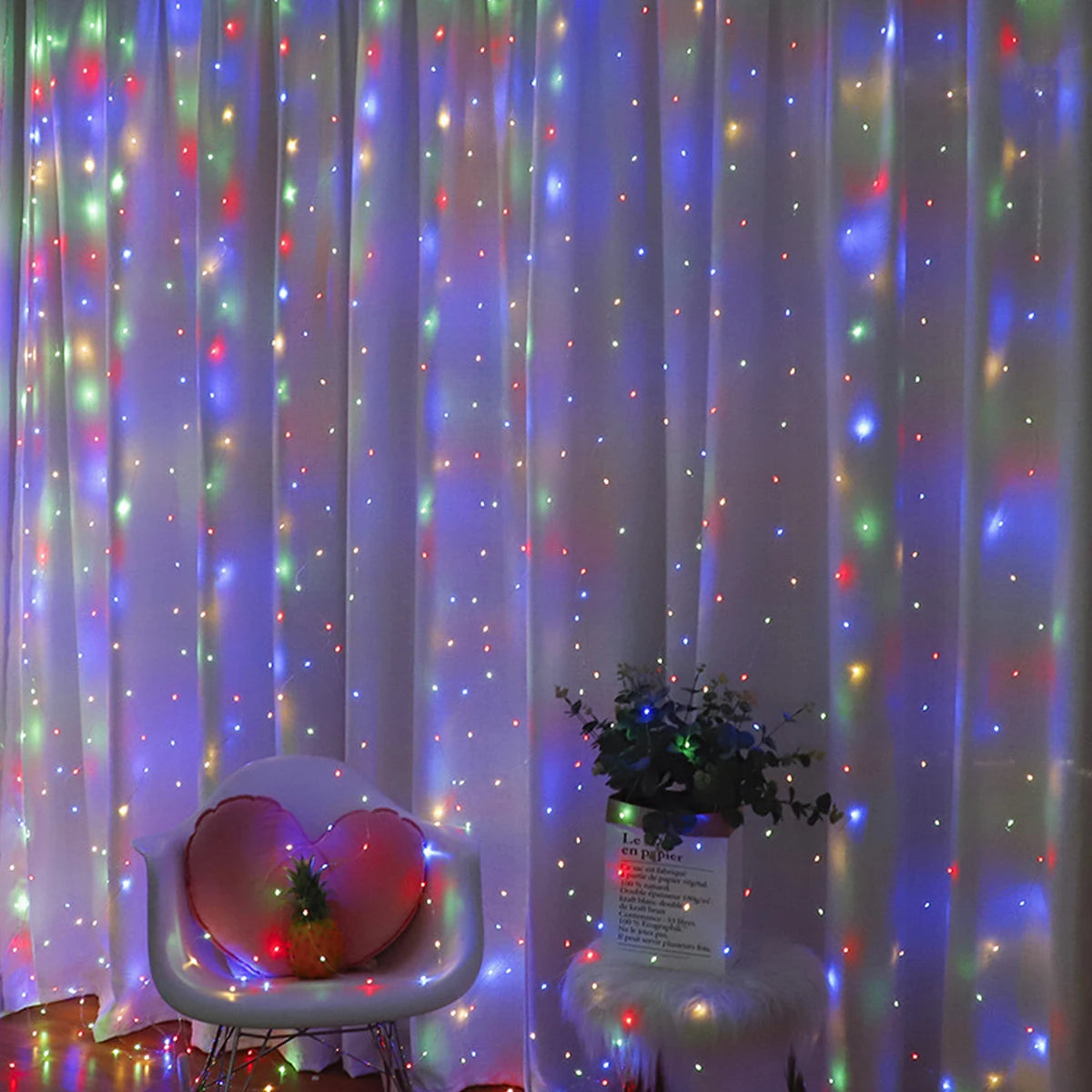 Led Fairy String Curtain Lights 8 Modes Remote USB Valentine's Day Decoration Home Festival New Year Lights with Remote Control Curtain Light String 8 Lighting Modes, Fairy Lights, Copper Wire Lights, Christmas Party, Wedding
