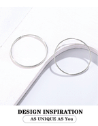 SOMILIA 925 Sterling Silver Platinum Big Hoop Earrings for Women Real Money Jewelry Female Fashion Womens Fine Earrings 10-90mm