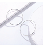 SOMILIA 925 Sterling Silver Platinum Big Hoop Earrings for Women Real Money Jewelry Female Fashion Womens Fine Earrings 10-90mm