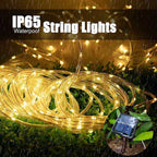 Solar String Fairy Lights Outdoor Waterproof 8 Modes Twinkle Rope Strip Light Garland Lamp for Patio Garden Lawn Tree Yard Fence