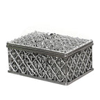 2 PCs Mini Treasure Storage Jewelry Box Silver-color Hollow Flower Pattern Jewelry Case Boxes for Necklace Earring Ring 2030