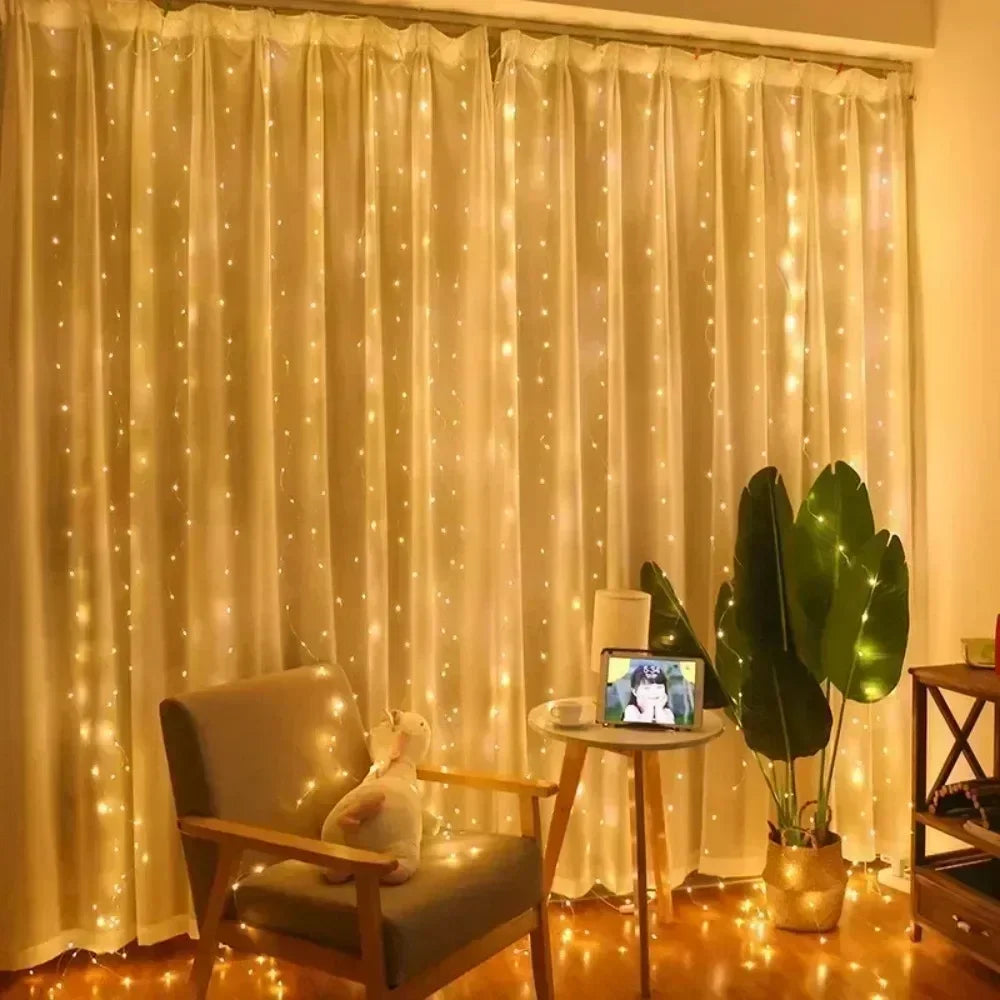 Remote Control Fairy Lights 3 4 6 Meters USB LED Curtain String Lights for Christmas Home Bedroom Decoration Festive Party