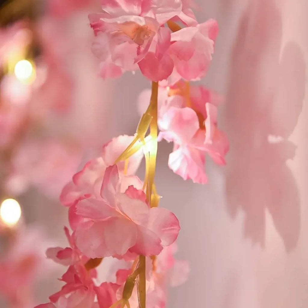 Fairy Lights 2M 20LEDs, Cherry Blossom Artificial Flower Garland String Light for Bedroom Wedding Party Holiday Decoration