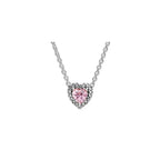 New heart-shaped necklace, sublime heart necklace, white copper silver plated necklace