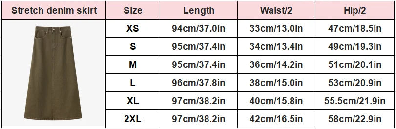 AS SS26  stretch denim skirt fashion lady wear elastic fabric ( waist expands about 2-3cm)