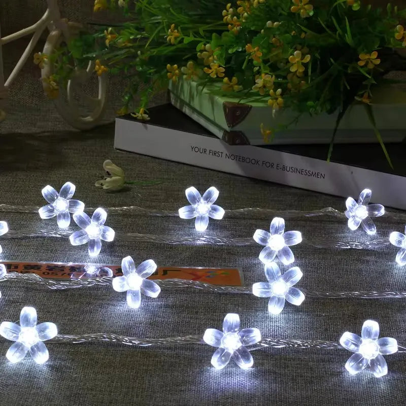 Flower Fairy Lights Battery Operated String Lights Waterproof 10/20/40/80 LED Cherry Blossom Lights For Patry Wedding Decor