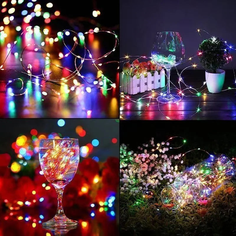Fairy Lights Solar Garden Lights String Lights with 8 Modes Waterproof Wire Lights for Patio Yard Trees Christmas Party