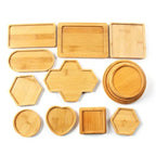 Multi Bamboo Tray Wood Saucer Flower Pot Tray Cup Pad Coaster Plate for Kitchen Decorative Plate Creative Coaster Coffee Cup Mat