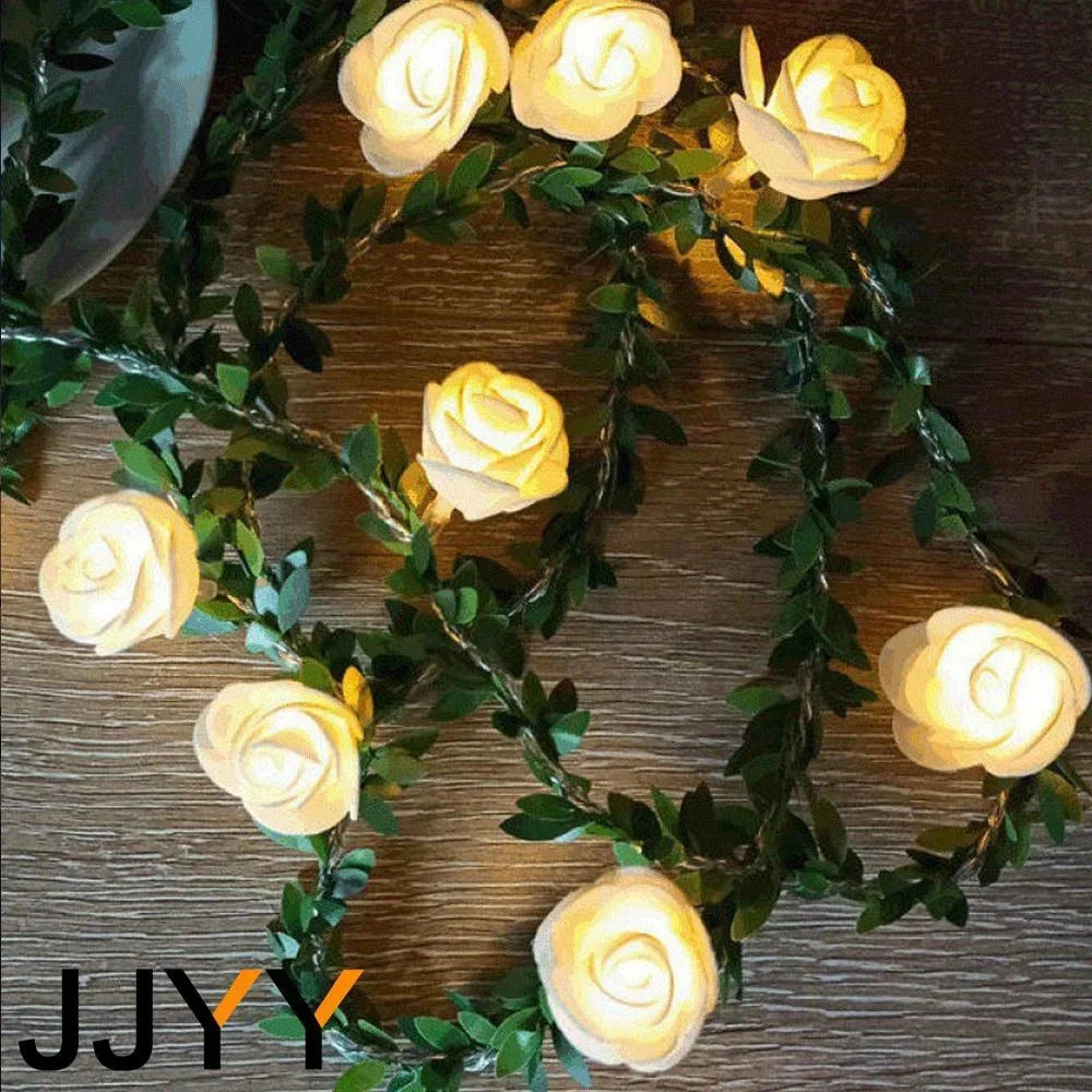 JJYY 1.5M/3M/6M Rose Fairy String Lights,Rose Flower Indoor Fairy Lights Valentine's Day Wedding Decorations, Battery Powered