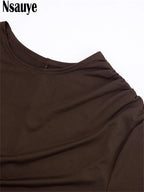 Nsauye New Fashion Women Short Wrap High Waisted Mini Winter Dress 2025 Outfits Sexy Night Club Party Evening Long Sleeve Dress