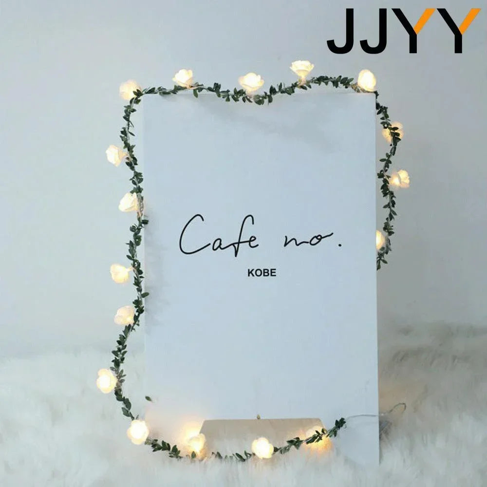 JJYY 1.5M/3M/6M Rose Fairy String Lights,Rose Flower Indoor Fairy Lights Valentine's Day Wedding Decorations, Battery Powered