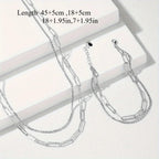Fashion originality 925 Sterling Silver Necklace Bracelet Jewelry set for women men Paperclip Chain Party wedding gift