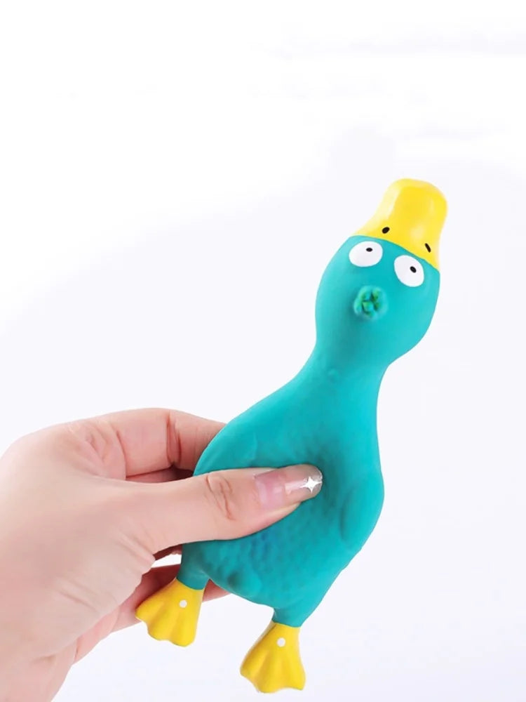 Bite Resistant Squeaky Dog Rubber Toy Latex Chew Toy in Animal Shapes for Puppy Sound Making Pet Supplies for Dogs