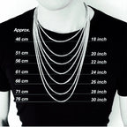 925 sterling silver plated Flat Cuban Chain Necklace For Men Male Neck Jewelry Accessories 4MM/6MM/8MM/10MM Width