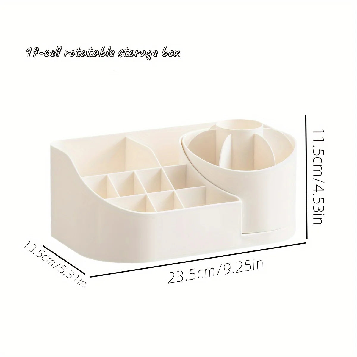 1pc Multi-Functional 2-in-1 Desk Organizer with 360-Degree Rotating Pen Holder, Large Capacity Plastic Storage Caddy for Office