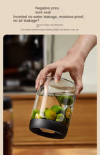 Manual Vacuum Sealed Coffee Jar High Borosilicate Glass Moisture Proof Tea Storage Container for Kitchen Coffee