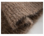 SuyaDream Warm Alpaca Pullovers for Woman, Dropped Sleeved Loose Sweaters, 2025 Fall Winter Top, Camel, Beige