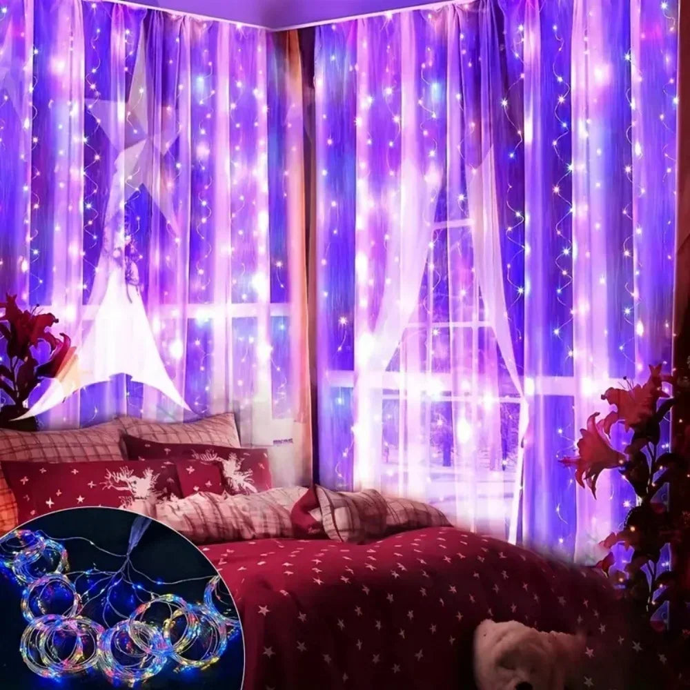 Remote Control Fairy Lights 3 4 6 Meters USB LED Curtain String Lights for Christmas Home Bedroom Decoration Festive Party