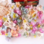 50PCs Mini Artificial Rose Flowers Heads Silk Fake Flowers for Home Dceor Wedding Decoration Craft Wreath Gifts Accessories