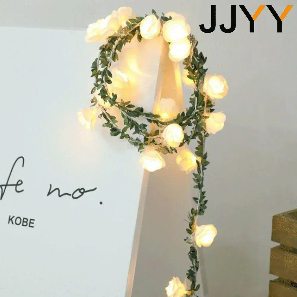JJYY 1.5M/3M/6M Rose Fairy String Lights,Rose Flower Indoor Fairy Lights Valentine's Day Wedding Decorations, Battery Powered
