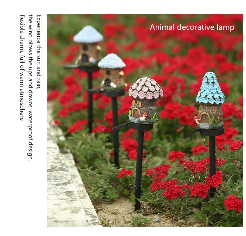 Solar Powered Fairy House Lawn Lamp Solar Led Light Outdoor Garden Decoration Lamp Waterproof Solar Lights