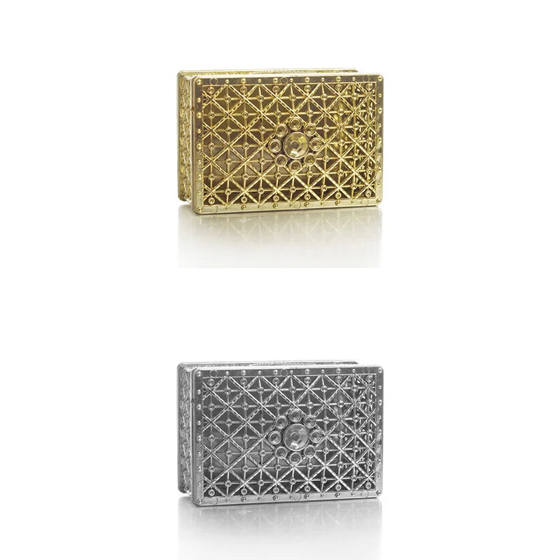 2 PCs Mini Treasure Storage Jewelry Box Silver-color Hollow Flower Pattern Jewelry Case Boxes for Necklace Earring Ring 2030