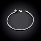 925 Sterling Silver 16-23cm 3mm Snake Chain Bracelet For Women Men Fashion Wedding Engagement Party Jewelry Gifts