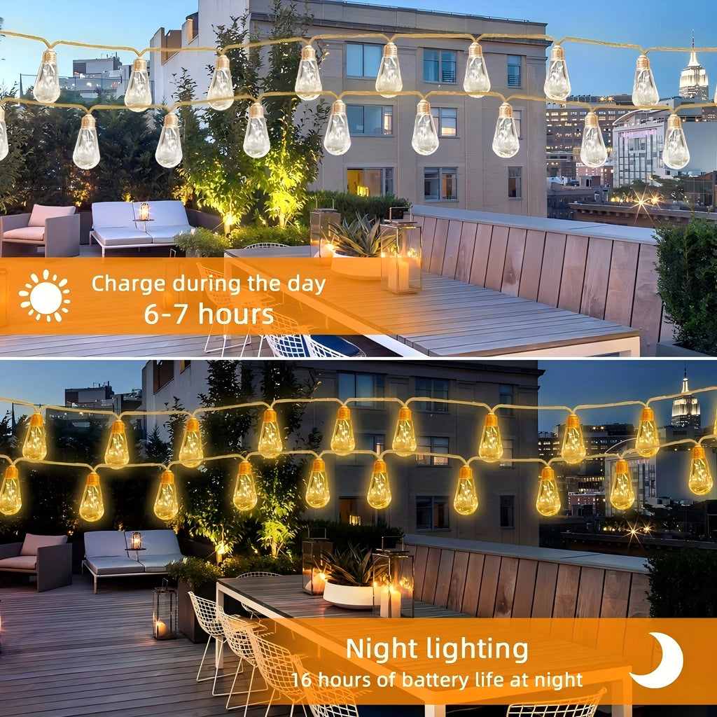 New Arrival! Solar Fairy Lights with 25/15/10 Unbreakable Clear Bulbs - IP44 Waterproof & 8 Modes for Outdoor Bliss!