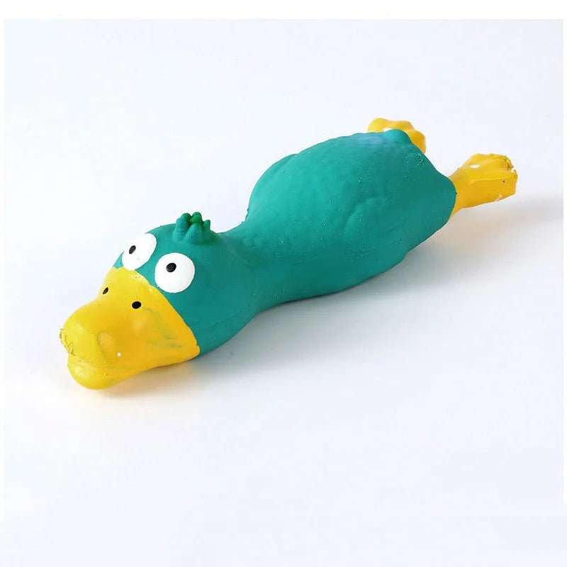 Bite Resistant Squeaky Dog Rubber Toy Latex Chew Toy in Animal Shapes for Puppy Sound Making Pet Supplies for Dogs