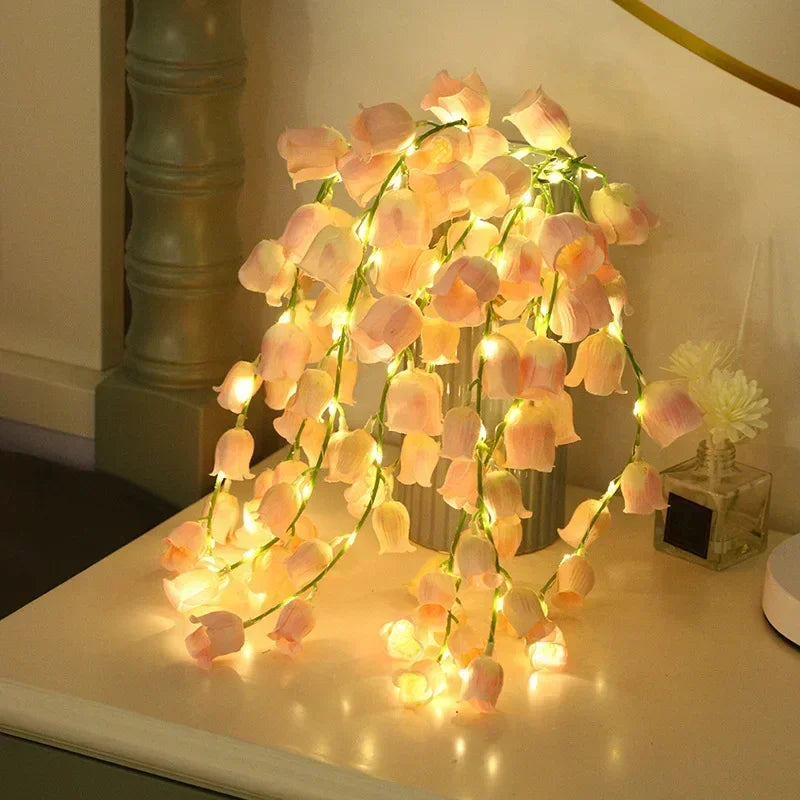 LED Fairy String Lights Lily of The Valley Flowers Light for Wedding Party Bedroom Backdrop Wall Holiday Christmas Decor