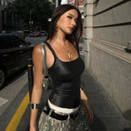 Solid Tank Top Women Edgy Clothes Y2k Accessories Sleeveless Ropa De Mujer Square Collar Camison Verano Korean Fashion Clothing