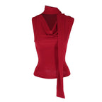 Solid Tank Summer New Women Sexy Sleeveless V-Neck Lady Top Fashion Bandage Streetwear Casual Slim Tank Elegant Knitted Clothing