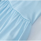 Irregular Shawl Blue Maxi Dress Women's Fashion Turtleneck Slim Fit Pleated Vestidos 2025 New Lady Evening Party Robes Summer