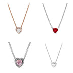New heart-shaped necklace, sublime heart necklace, white copper silver plated necklace