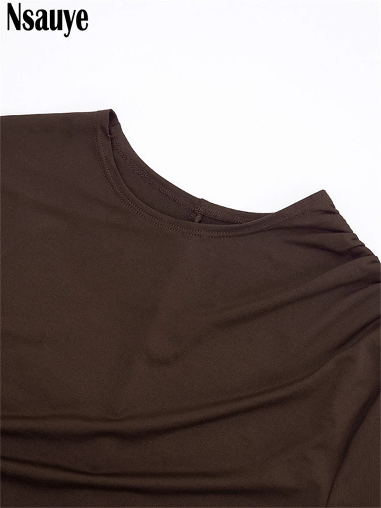 Nsauye New Fashion Women Short Wrap High Waisted Mini Winter Dress 2025 Outfits Sexy Night Club Party Evening Long Sleeve Dress