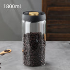 Manual Vacuum Sealed Coffee Jar High Borosilicate Glass Moisture Proof Tea Storage Container for Kitchen Coffee