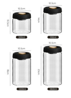 Manual Vacuum Sealed Coffee Jar High Borosilicate Glass Moisture Proof Tea Storage Container for Kitchen Coffee