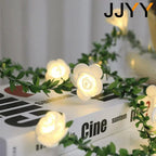 JJYY 1.5M/3M/6M Rose Fairy String Lights,Rose Flower Indoor Fairy Lights Valentine's Day Wedding Decorations, Battery Powered
