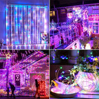 Solar String Fairy Lights Outdoor Waterproof 8 Modes Twinkle Rope Strip Light Garland Lamp for Patio Garden Lawn Tree Yard Fence