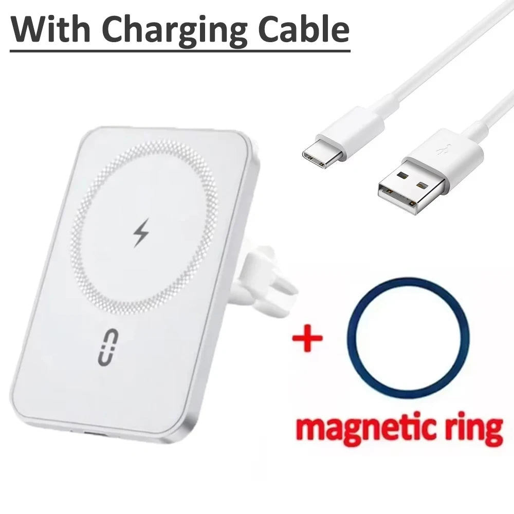 Magnetic Car Air Vent GPS Phone Holder Stand Wireless Charger For Magsafe iPhone 17 16 15 14 13 12 Pro Max Cellphone Bracket