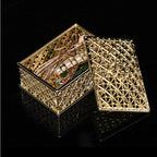 2 PCs Mini Treasure Storage Jewelry Box Silver-color Hollow Flower Pattern Jewelry Case Boxes for Necklace Earring Ring 2030