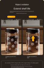 Manual Vacuum Sealed Coffee Jar High Borosilicate Glass Moisture Proof Tea Storage Container for Kitchen Coffee