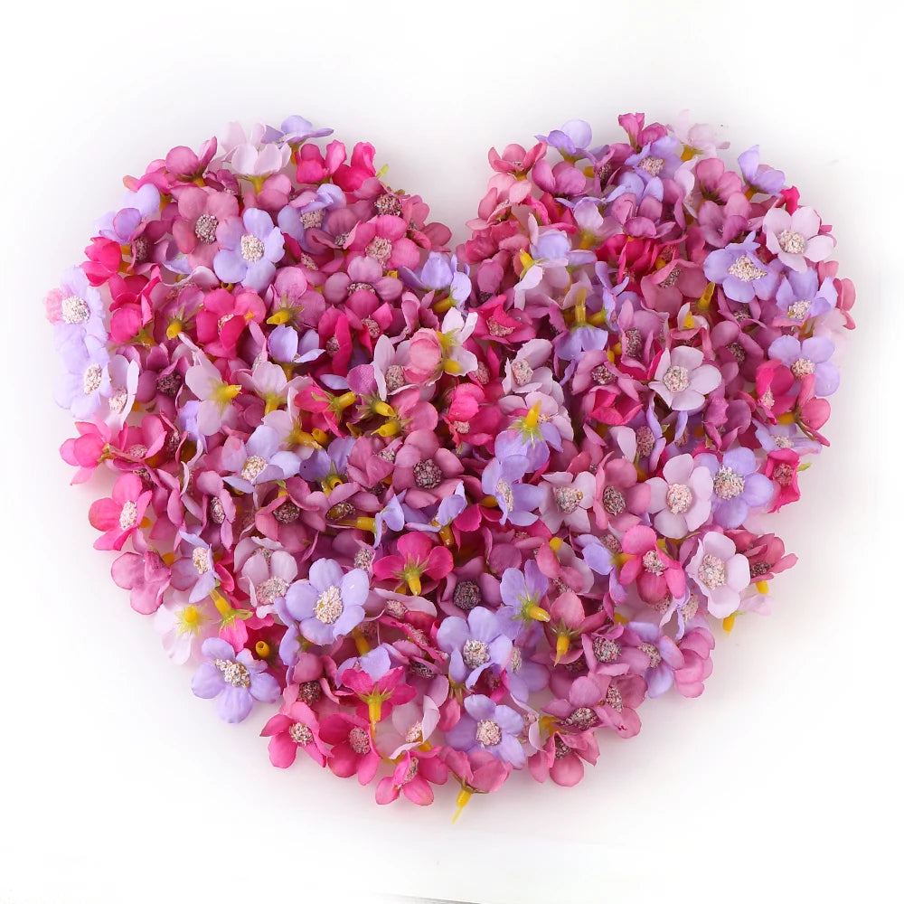 50PCs Mini Artificial Rose Flowers Heads Silk Fake Flowers for Home Dceor Wedding Decoration Craft Wreath Gifts Accessories