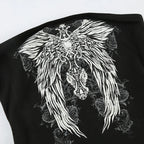Gothic Print Black Strapless Tube Top Women Skinny Cropped Summer Casual Chic Graphic Tee Y2K Streetwear Basic Vest