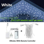 LED Icicle Fairy Lights Outdoor String Lights Christmas Garland For House New Year Garden Yard Party Wedding Terrace Decor