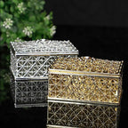 2 PCs Mini Treasure Storage Jewelry Box Silver-color Hollow Flower Pattern Jewelry Case Boxes for Necklace Earring Ring 2030