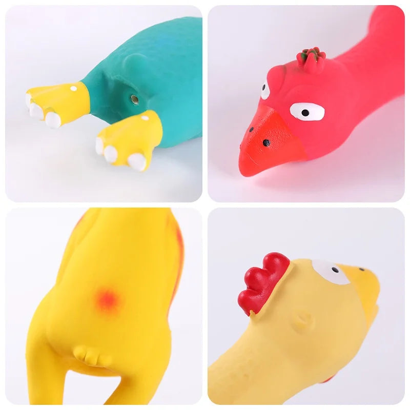 Bite Resistant Squeaky Dog Rubber Toy Latex Chew Toy in Animal Shapes for Puppy Sound Making Pet Supplies for Dogs