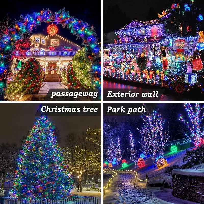 LED Outdoor Led Solar String Lights Fairy Light Solar Powered Garland Lights 8 Mode Garden Wedding Decoration Waterproof